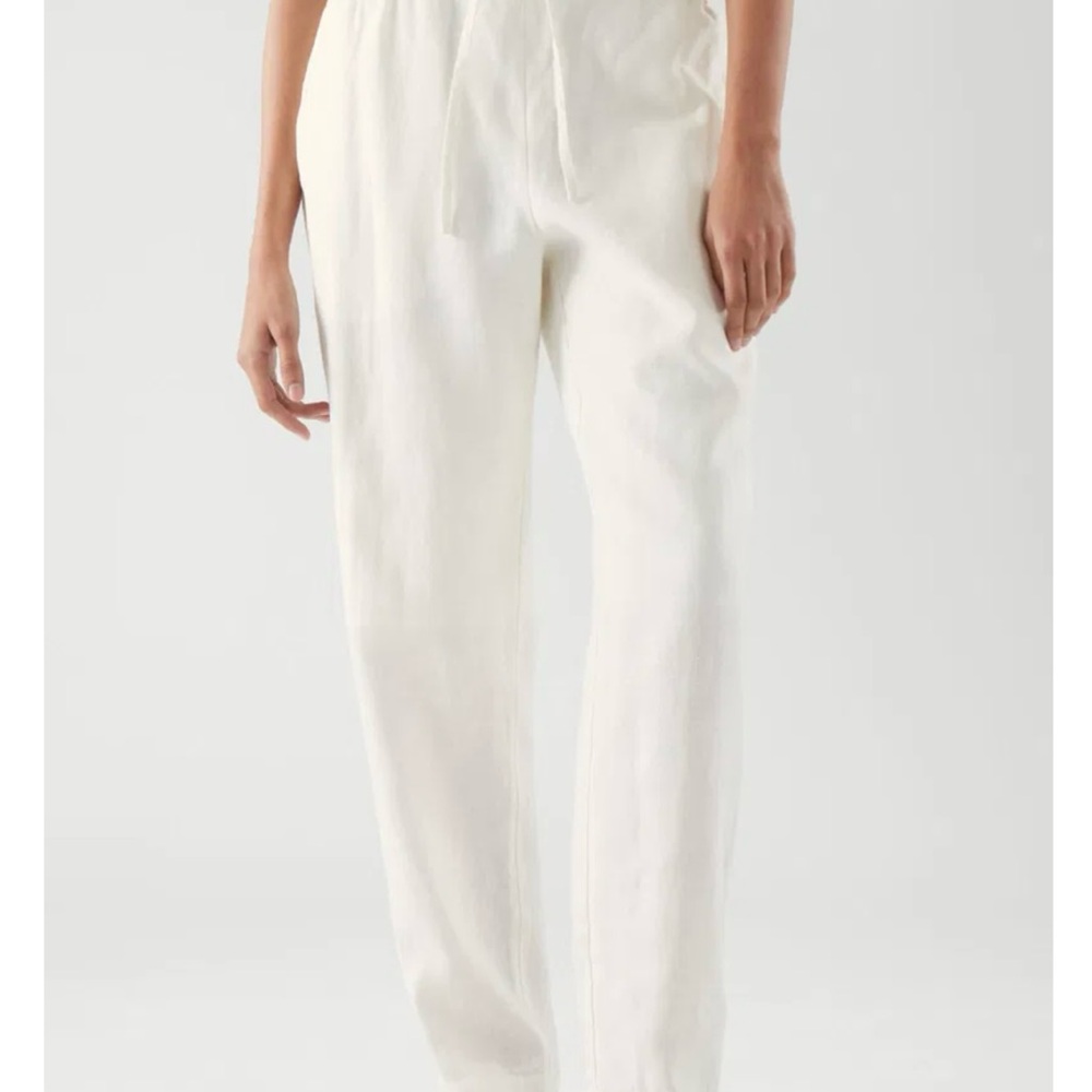 COS Straight-Leg Drawstring Pants in Off-White